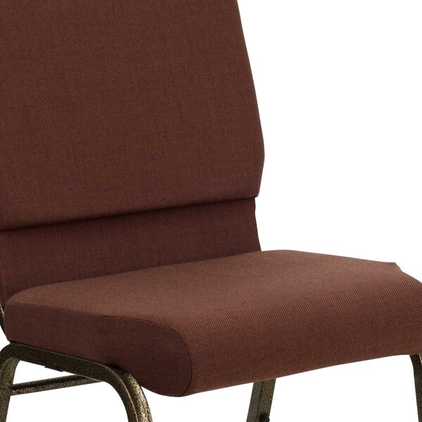 Flash Furniture Hercules Church Chair, Brown Back, 19-1/4 in W 25" L 33-1/4" H, Fabric Seat - FD-CH02185-GV-10355-GG
