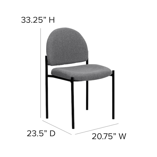 Flash Furniture Gray Fabric Stack Chair - BT-515-1-GY-GG