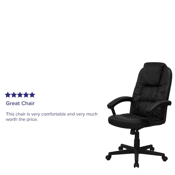Flash Furniture Contemporary Chair Fixed Arms, 17-1/2" to 21-1/2" Height, Foam, Black - BT-983-BK-GG