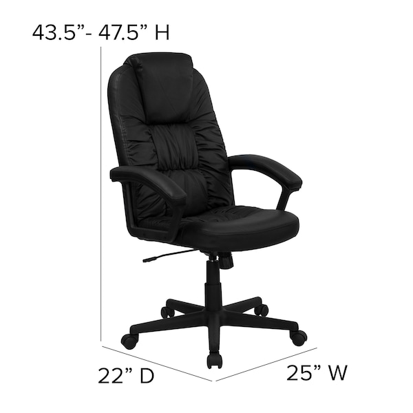 Flash Furniture Contemporary Chair Fixed Arms, 17-1/2" to 21-1/2" Height, Foam, Black - BT-983-BK-GG