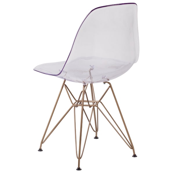 Flash Furniture Elon Ghost Chair, 18-1/4 in W 22-1/2" L 32" H - FH-130-CPC1-GG