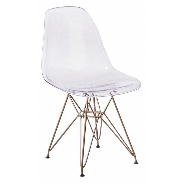Flash Furniture Elon Ghost Chair, 18-1/4 in W 22-1/2" L 32" H - FH-130-CPC1-GG