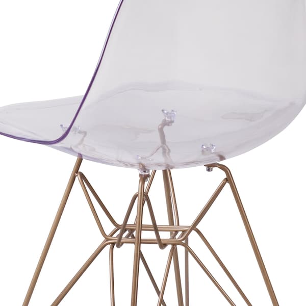 Flash Furniture Elon Ghost Chair, 18-1/4 in W 22-1/2" L 32" H - FH-130-CPC1-GG