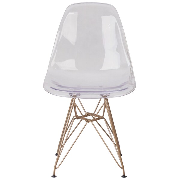 Flash Furniture Elon Ghost Chair, 18-1/4 in W 22-1/2" L 32" H - FH-130-CPC1-GG