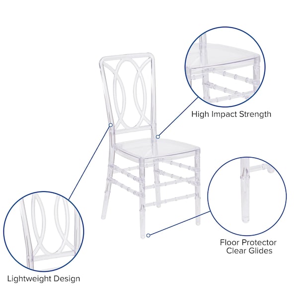 Flash Furniture Crystal Ice Stacking Chair - BH-H007-CRYSTAL-GG