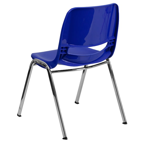 Flash Furniture Stack Chair, Plastic, Navy, 18" H - RUT-18-NVY-CHR-GG