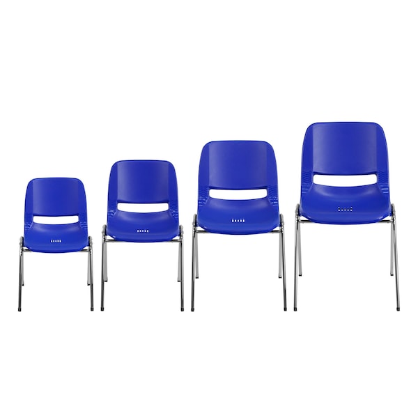 Flash Furniture Stack Chair, Plastic, Navy, 18" H - RUT-18-NVY-CHR-GG