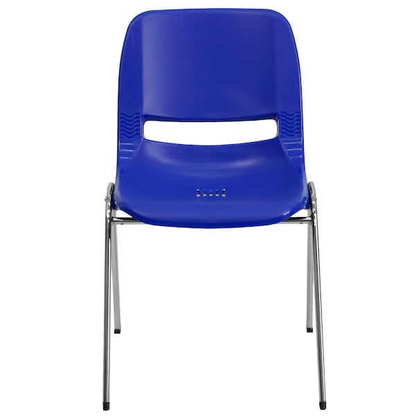 Flash Furniture Stack Chair, Plastic, Navy, 18" H - RUT-18-NVY-CHR-GG