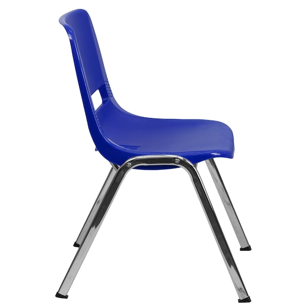 Flash Furniture Stack Chair, Plastic, Navy, 18" H - RUT-18-NVY-CHR-GG