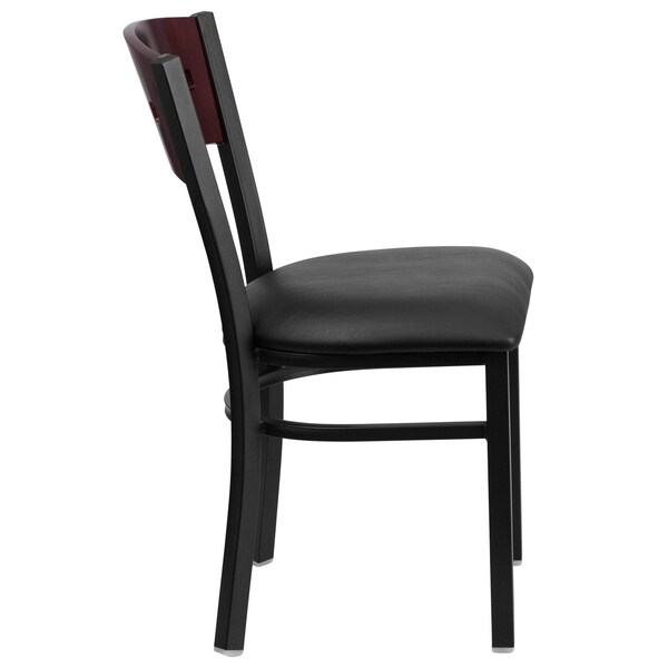 Flash Furniture Hercules Restaurant Chair, 17 in W 21" L 32" H - XU-DG-6Y1B-MAH-BLKV-GG