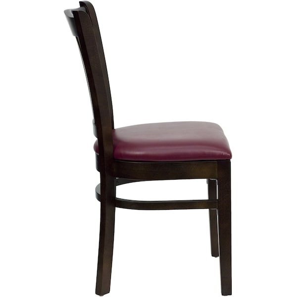 Flash Furniture Hercules Restaurant Chair, Wood Back, 17-1/2 in W 20-3/4" L 34-1/2" H - XU-DGW0008VRT-WAL-BURV-GG