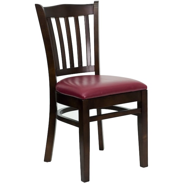 Flash Furniture Hercules Restaurant Chair, Wood Back, 17-1/2 in W 20-3/4" L 34-1/2" H - XU-DGW0008VRT-WAL-BURV-GG
