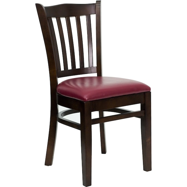 Flash Furniture Hercules Restaurant Chair, Wood Back, 17-1/2 in W 20-3/4" L 34-1/2" H - XU-DGW0008VRT-WAL-BURV-GG