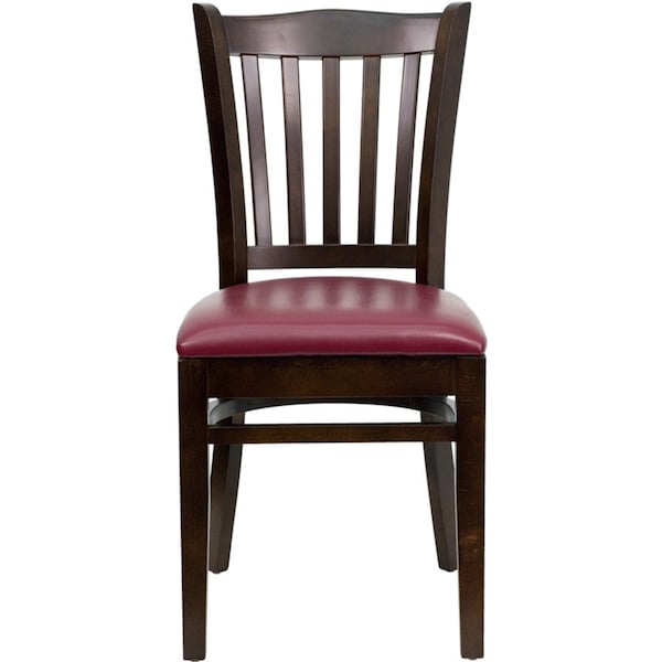 Flash Furniture Hercules Restaurant Chair, Wood Back, 17-1/2 in W 20-3/4" L 34-1/2" H - XU-DGW0008VRT-WAL-BURV-GG