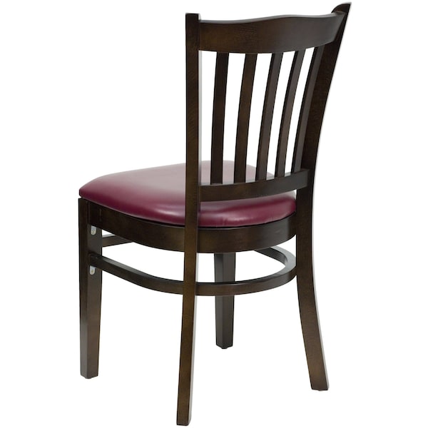 Flash Furniture Hercules Restaurant Chair, Wood Back, 17-1/2 in W 20-3/4" L 34-1/2" H - XU-DGW0008VRT-WAL-BURV-GG