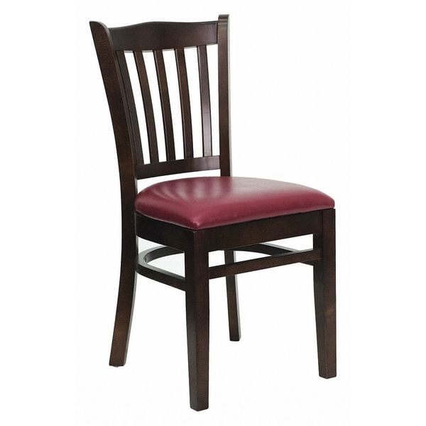 Flash Furniture Hercules Restaurant Chair, Wood Back, 17-1/2 in W 20-3/4" L 34-1/2" H - XU-DGW0008VRT-WAL-BURV-GG