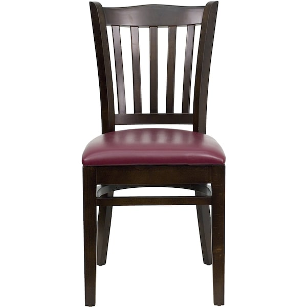 Flash Furniture Hercules Restaurant Chair, Wood Back, 17-1/2 in W 20-3/4" L 34-1/2" H - XU-DGW0008VRT-WAL-BURV-GG