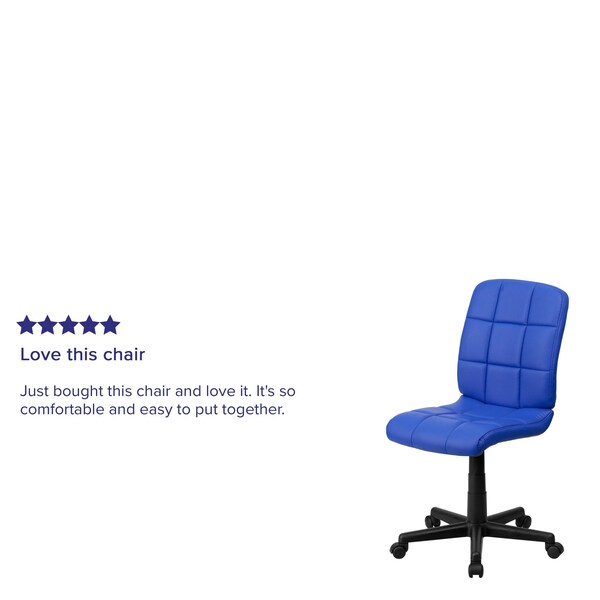 Flash Furniture Vinyl Contemporary Chair, 16-3/4" to 21-3/4, Blue - GO-1691-1-BLUE-GG