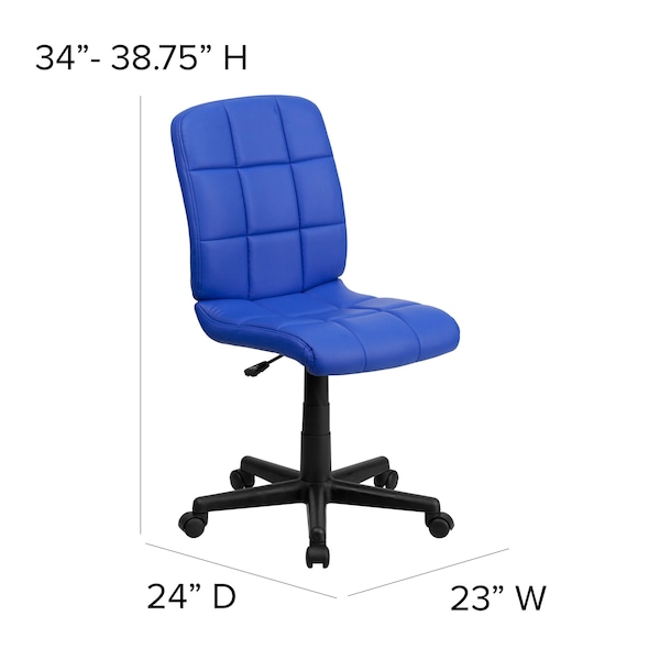 Flash Furniture Vinyl Contemporary Chair, 16-3/4" to 21-3/4, Blue - GO-1691-1-BLUE-GG