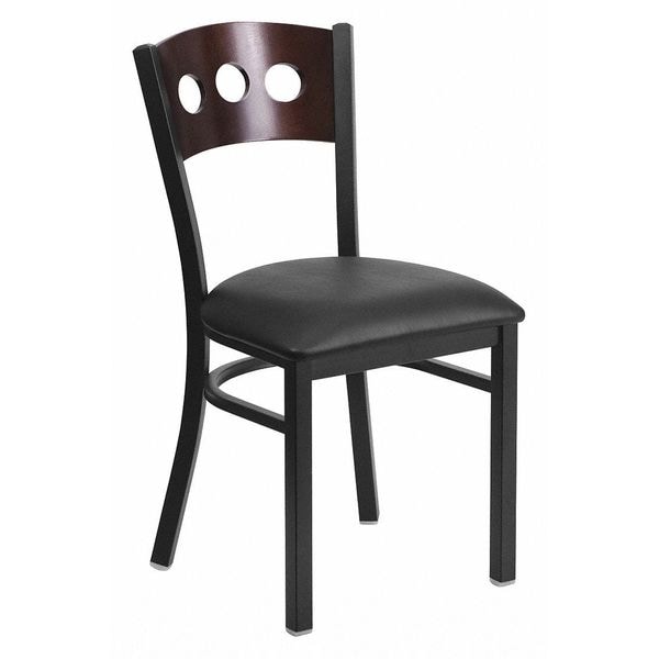 Flash Furniture Hercules Restaurant Chair, 17 in W 21" L 32" H, Vinyl Seat - XU-DG-6Y2B-WAL-BLKV-GG