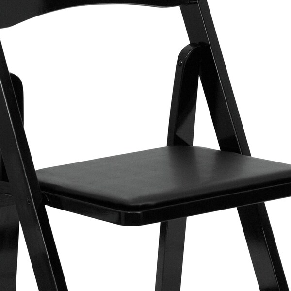 Flash Furniture Folding Chair, Wood, Black - XF-2902-BK-WOOD-GG