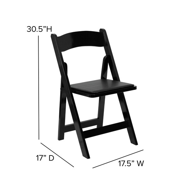 Flash Furniture Folding Chair, Wood, Black - XF-2902-BK-WOOD-GG
