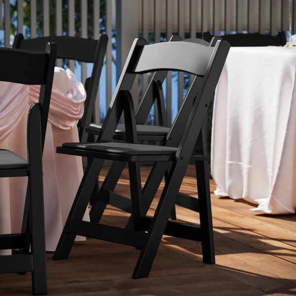 Flash Furniture Folding Chair, Wood, Black - XF-2902-BK-WOOD-GG