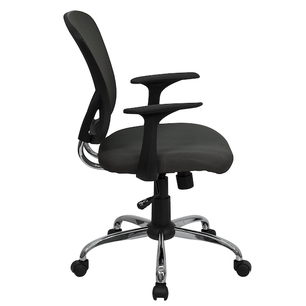 Flash Furniture Task Chair, 18" to 22", Fixed Arms, Dark Gray - H-8369F-DK-GY-GG