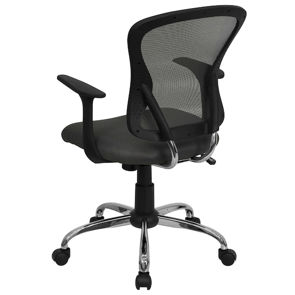 Flash Furniture Task Chair, 18" to 22", Fixed Arms, Dark Gray - H-8369F-DK-GY-GG