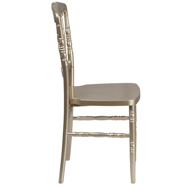 Flash Furniture HERCULES Series Gold Resin Stacking Napoleon Chair - 2-LE-L-MON-GD-GG