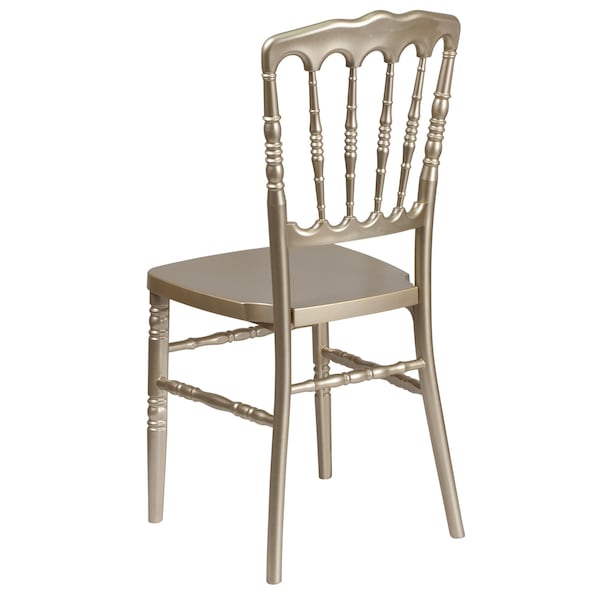 Flash Furniture HERCULES Series Gold Resin Stacking Napoleon Chair - 2-LE-L-MON-GD-GG