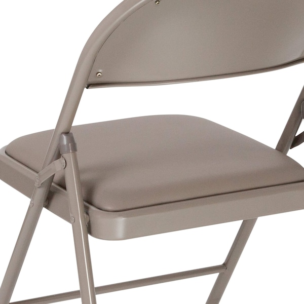 Flash Furniture HERCULES Series Double Braced Gray Vinyl Folding Chair - 2-HA-F003D-GY-GG