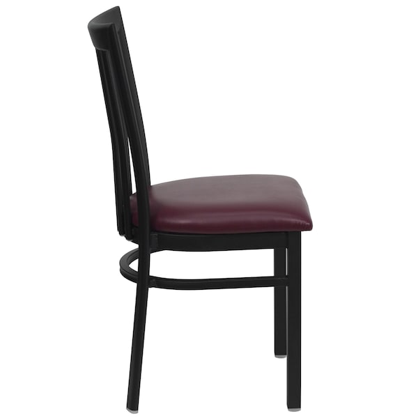 Flash Furniture Black School House Back Metal Restaurant Chair, Burgundy Vinyl Seat, PK2 - 2-XU-DG6Q4BSCH-BURV-GG