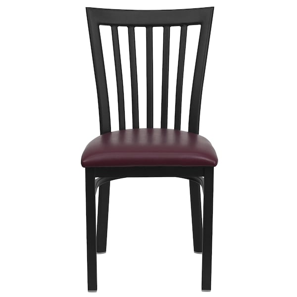 Flash Furniture Black School House Back Metal Restaurant Chair, Burgundy Vinyl Seat, PK2 - 2-XU-DG6Q4BSCH-BURV-GG