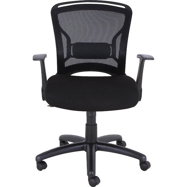 Lorell Managerial Chair Flipper Arm Mid-Back Chair, Fabric Seat, Flip-Up Arms, 16-3/4" to 20.88" Height - LLR59519