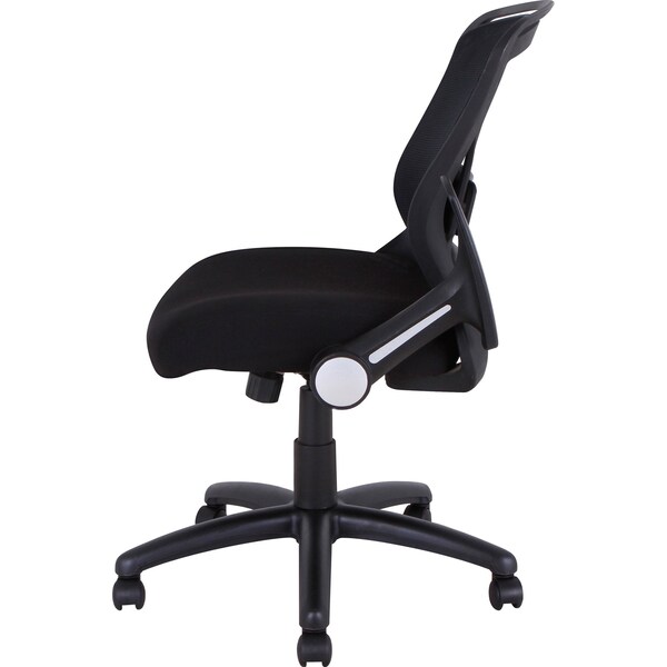 Lorell Managerial Chair Flipper Arm Mid-Back Chair, Fabric Seat, Flip-Up Arms, 16-3/4" to 20.88" Height - LLR59519
