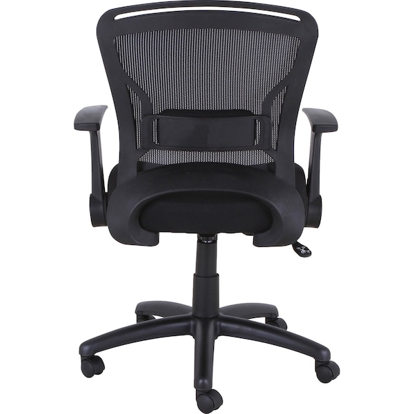 Lorell Managerial Chair Flipper Arm Mid-Back Chair, Fabric Seat, Flip-Up Arms, 16-3/4" to 20.88" Height - LLR59519