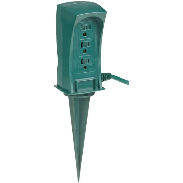 All-Source 3-Outlet 13A Outdoor Power Stake with 6 Ft. Cord - KB-300N