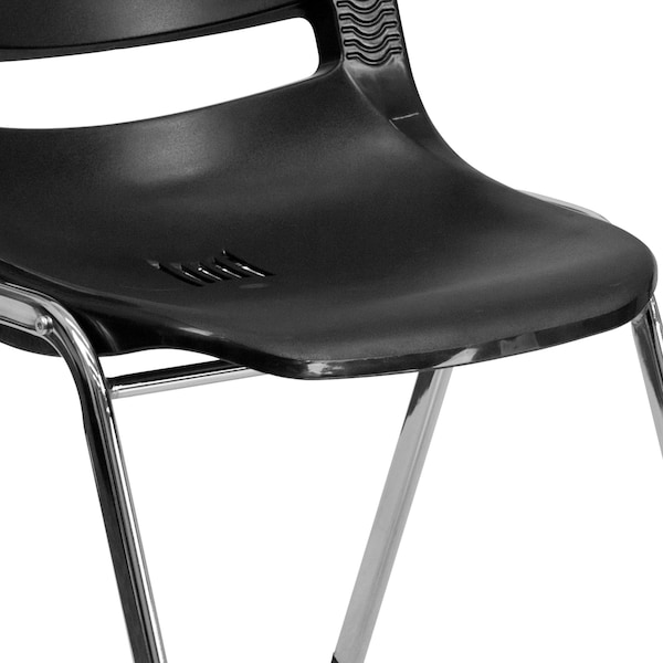 Flash Furniture Black Plastic Stack Chair - 5-RUT-18-BK-CHR-GG