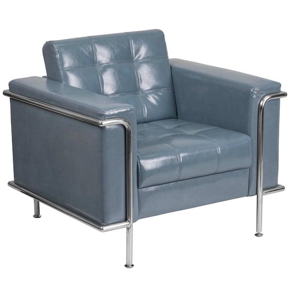Flash Furniture Hercules Lesley Chair, Gray Back, 36-3/4 in W 33" L 32-1/2" H, Straight, Leather Seat - ZB-LESLEY-8090-CHAIR-GY-GG