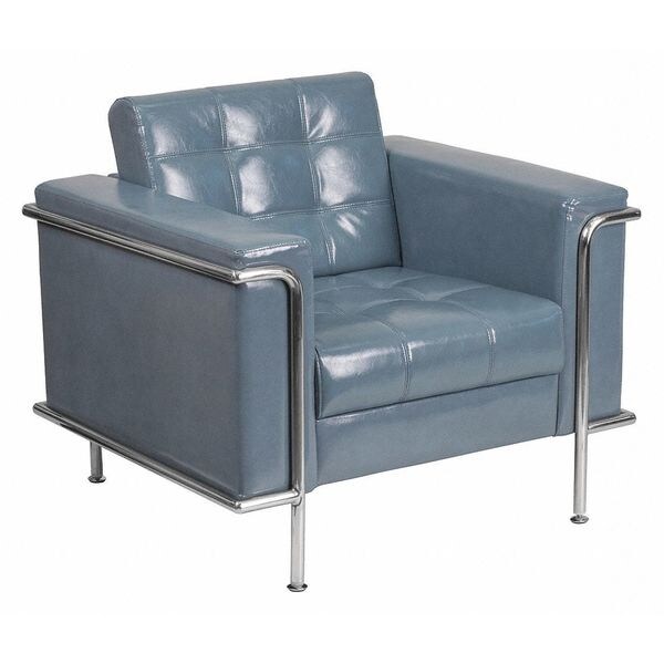Flash Furniture Hercules Lesley Chair, Gray Back, 36-3/4 in W 33" L 32-1/2" H, Straight, Leather Seat - ZB-LESLEY-8090-CHAIR-GY-GG