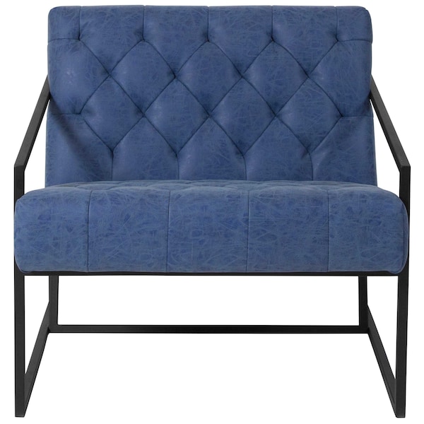 Flash Furniture Hercules Madison Lounge Chair, Retro Blue Seat, Blue Back, 29 W 31-3/4" L 27.5 H, Slanted - ZB-8522-BL-GG