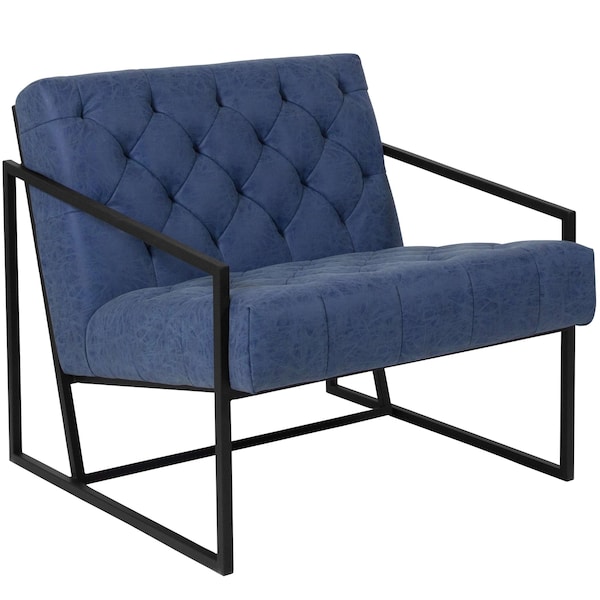 Flash Furniture Hercules Madison Lounge Chair, Retro Blue Seat, Blue Back, 29 W 31-3/4" L 27.5 H, Slanted - ZB-8522-BL-GG