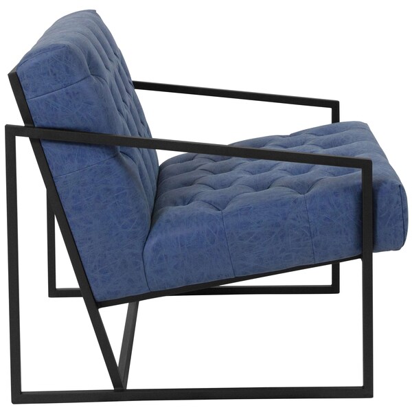 Flash Furniture Hercules Madison Lounge Chair, Retro Blue Seat, Blue Back, 29 W 31-3/4" L 27.5 H, Slanted - ZB-8522-BL-GG