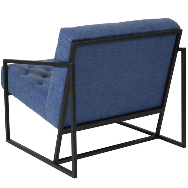 Flash Furniture Hercules Madison Lounge Chair, Retro Blue Seat, Blue Back, 29 W 31-3/4" L 27.5 H, Slanted - ZB-8522-BL-GG