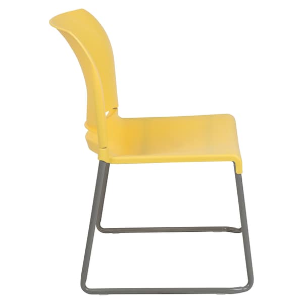 Flash Furniture Yellow Plastic Stack Chair, PK5 - 5-RUT-238A-YL-GG