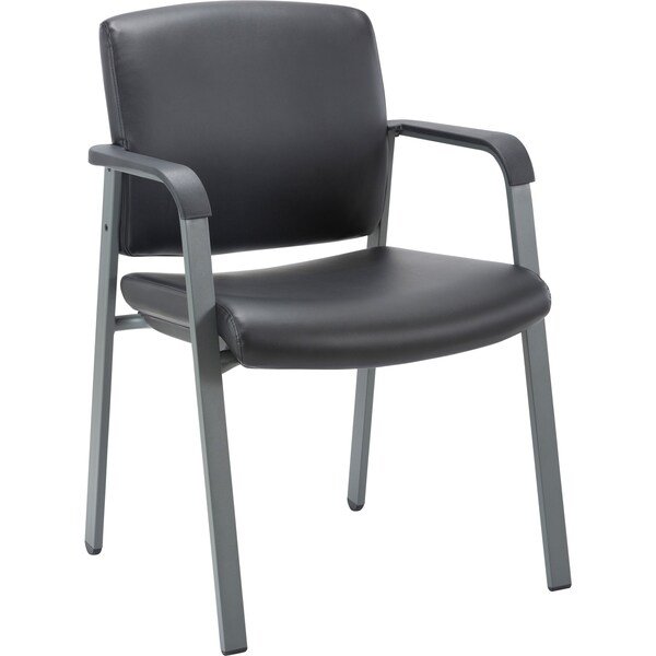 Lorell Healthcare Upholstery Guest Chair, Black Vinyl - LLR30950