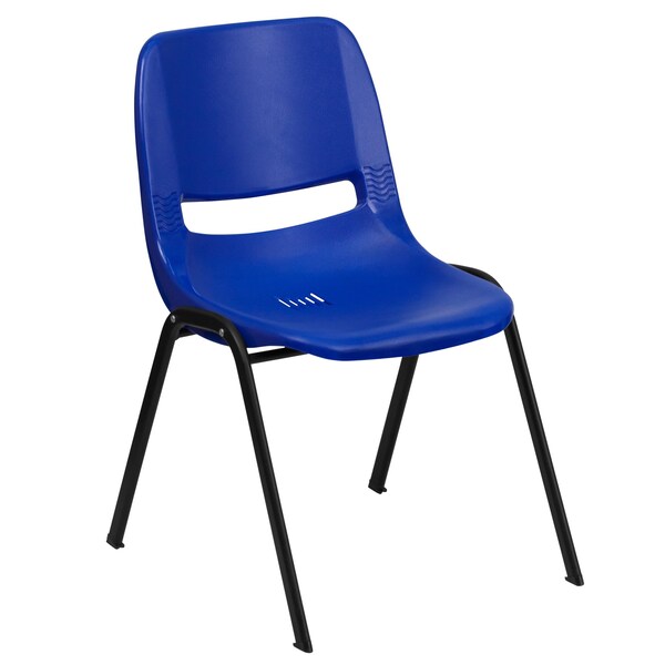Flash Furniture Stack Chair, Navy w/ Black Frame, 12"H - RUT-12-NVY-BLACK-GG