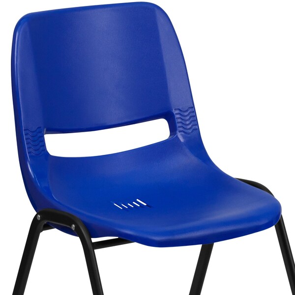 Flash Furniture Stack Chair, Navy w/ Black Frame, 12"H - RUT-12-NVY-BLACK-GG