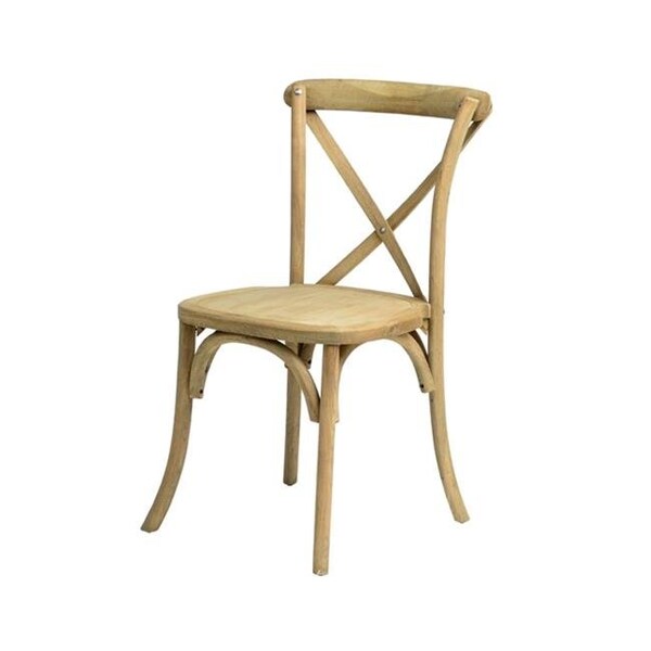 American Classic American Classic W-700-X02-TR Rustic Sonoma Solid Wood Cross Back Stackable Dining Chair - Tinted Raw - W-720-CSP-S-WEB1